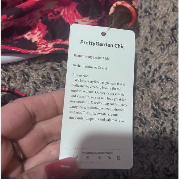 Pretty Garden Leopard Print Bikini Swimsuit Cheeky Bottoms S #6 - Picture 5 of 8